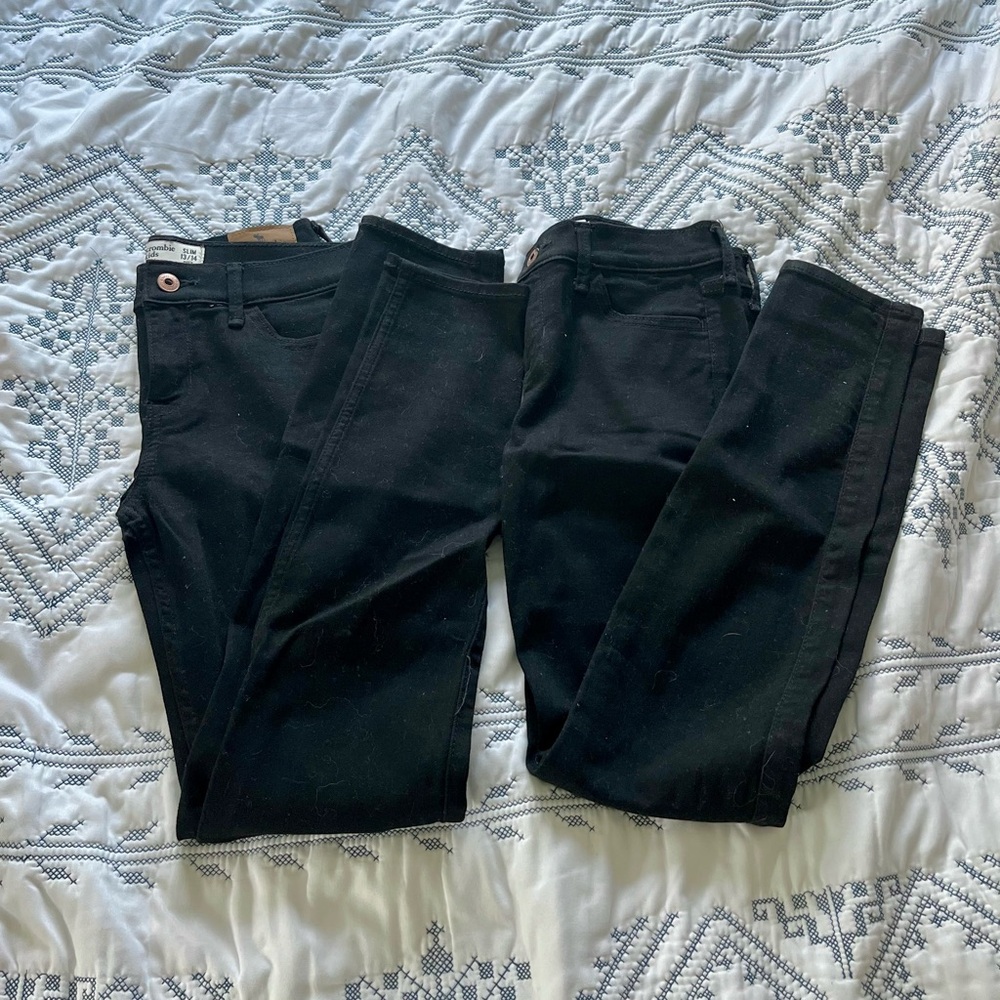 Abercrombie Kids Super Skinny Black Jeans Bundle of 2